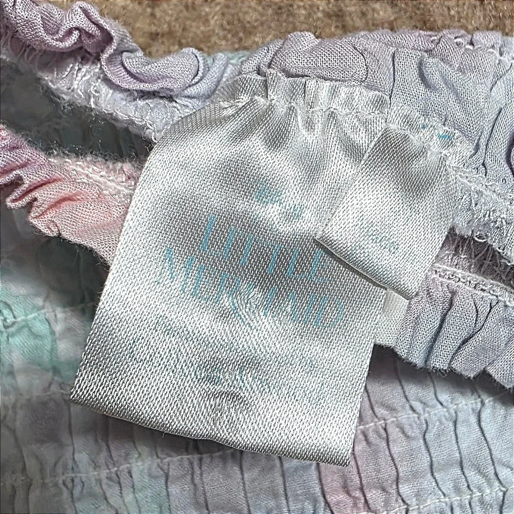 Disney Little Mermaid Colleen Atwood Pastel Smocked‎ Top and Skirt Set Kids 4T